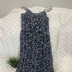 Old Navy Floral Midi Dress - Navy and White